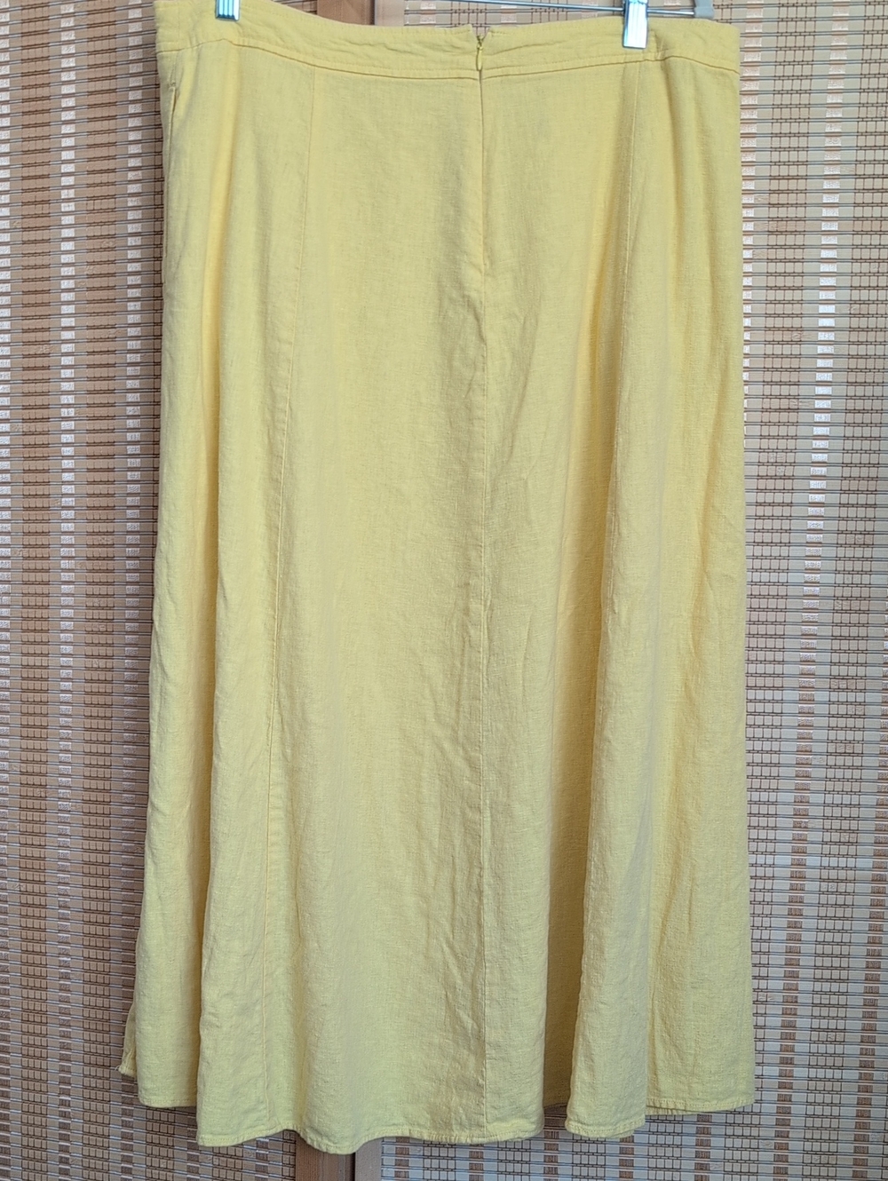 Liz Claiborne Yellow A-Line Linen Maxi Skirt With Pockets - Picture 2 of 7